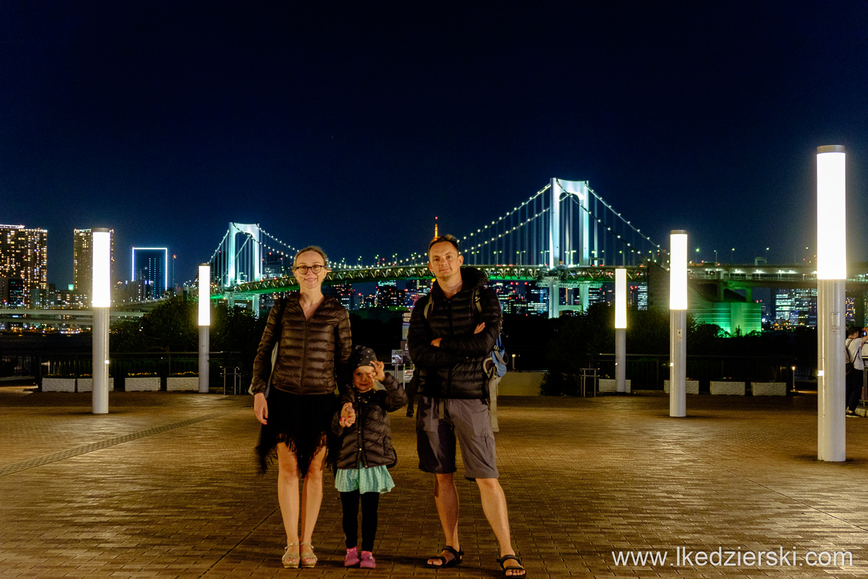 japonia tokio odaiba rainbow bridge sunset zachód słońca