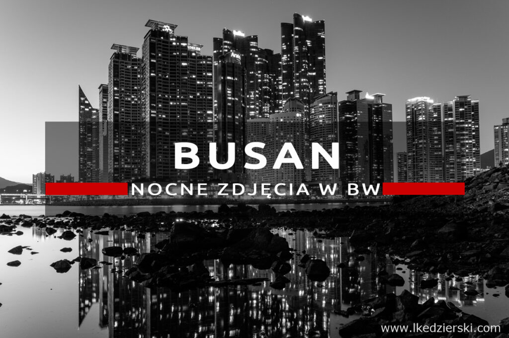 busan nocne zdjęcia black white