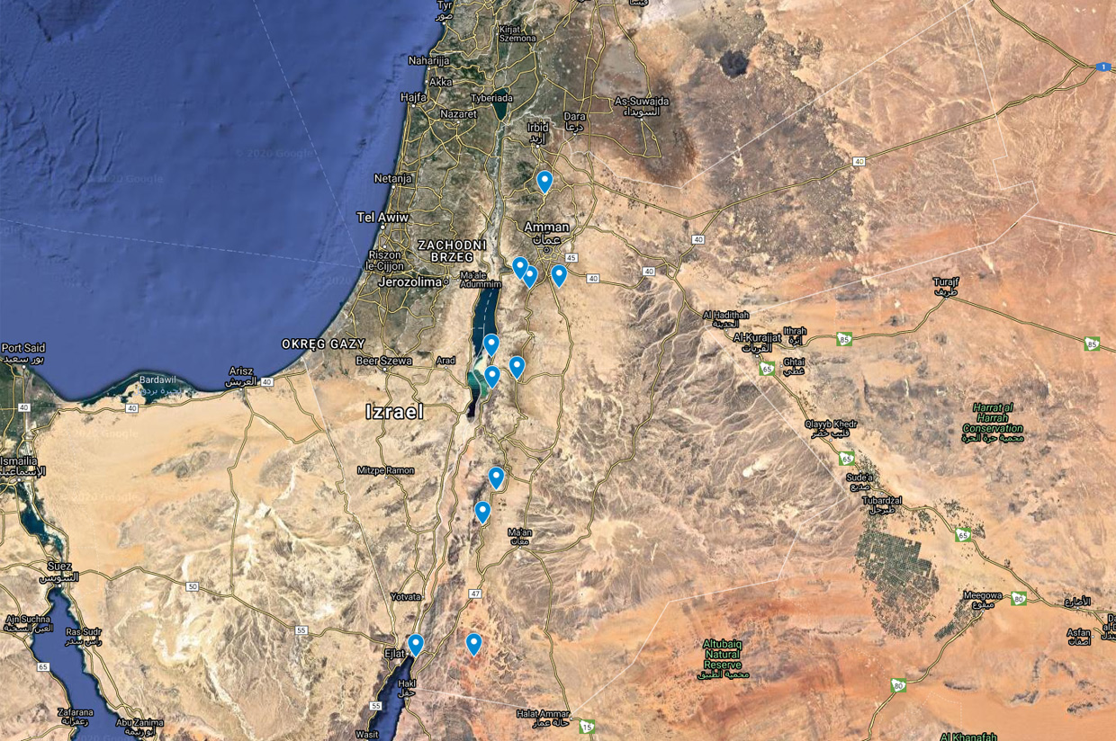 jordania plan podróży mapa