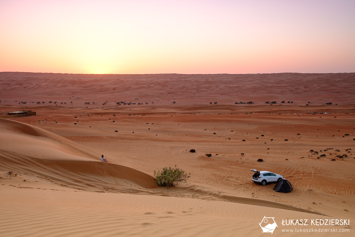 oman wahiba sands pustynia sunset