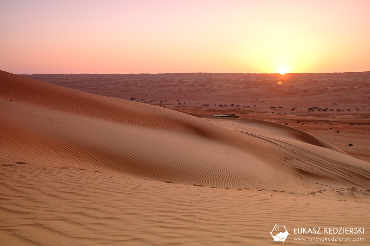 oman wahiba sands pustynia sunset