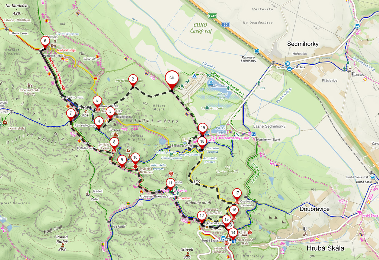 czeski raj hruboskalsko szlaki mapa szlaki czeski raj