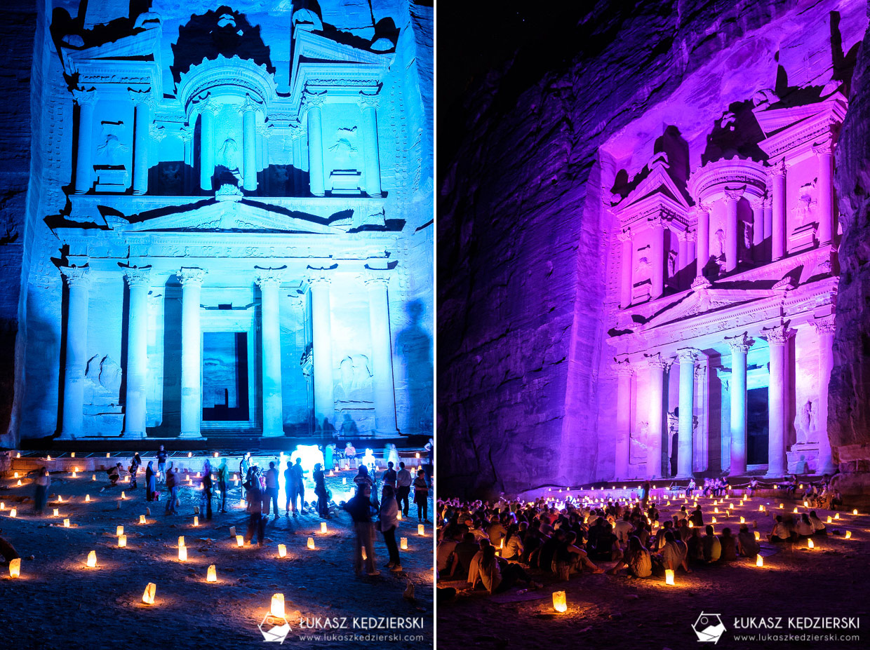 jordania petra by night petra nocą nocne zdjęcia petra skarbiec faraona al-chazna