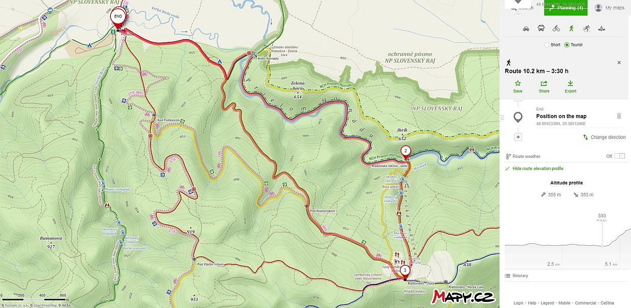 słowacki raj klastorska roklina przełom hornadu mapa