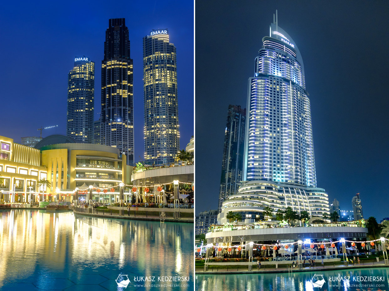 zea dubaj burj khalifa nocne zdjęcia dubai fountain