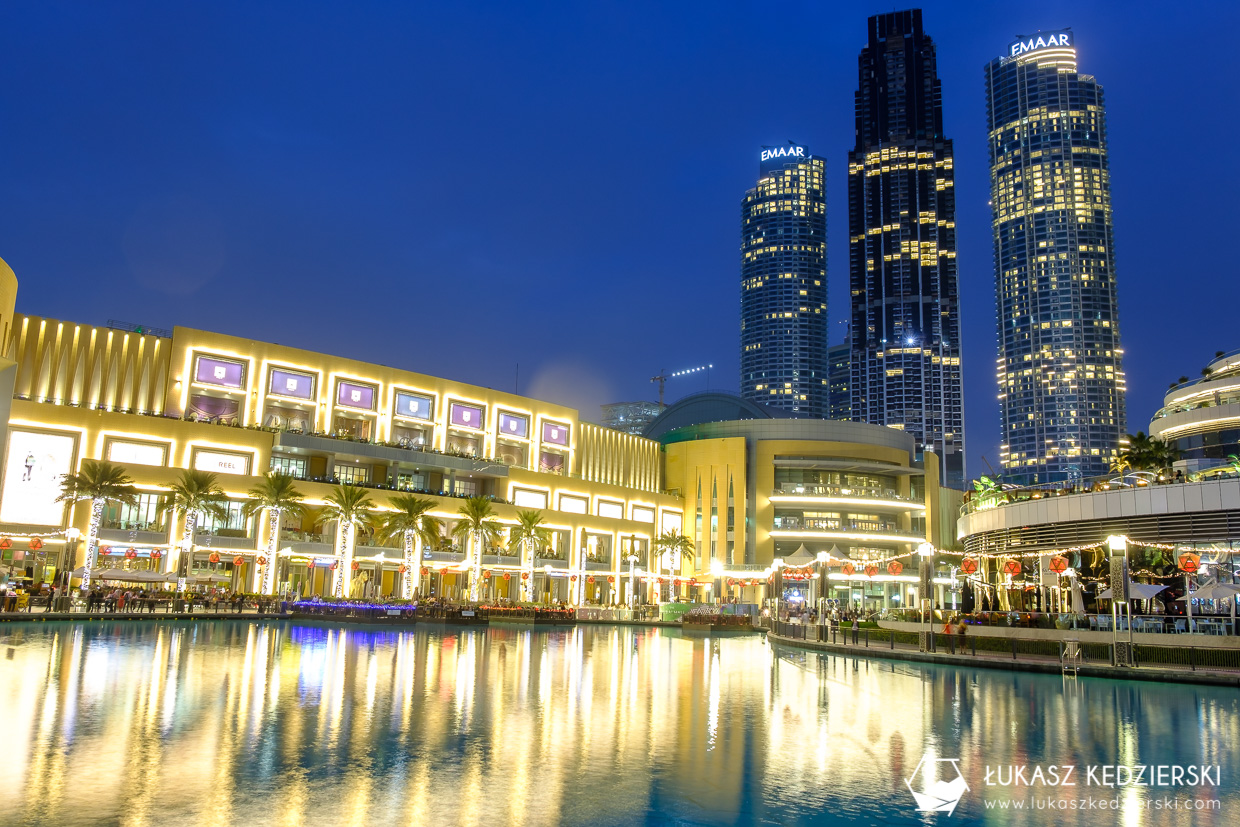 zea dubaj burj khalifa nocne zdjęcia dubai fountain