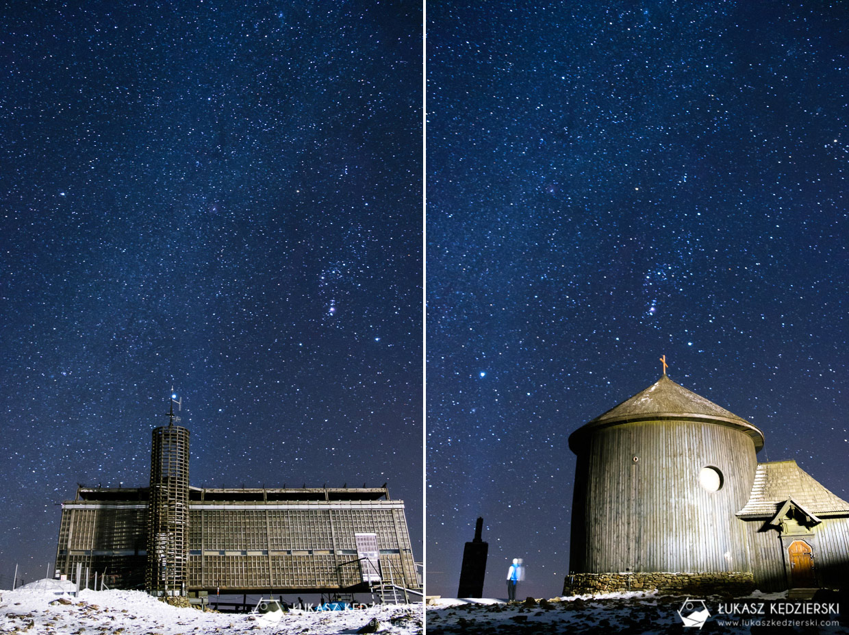 karkonosze nocą zdjęcia nocne zdjęcia karkonoszy nocne zdjęcia czeska poczta kaplica św Wawrzyńca