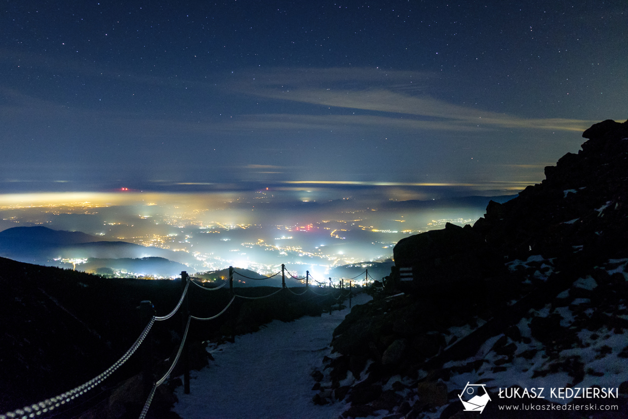 karkonosze nocą zdjęcia nocne zdjęcia karkonoszy nocne zdjęcia szlak na śnieżkę