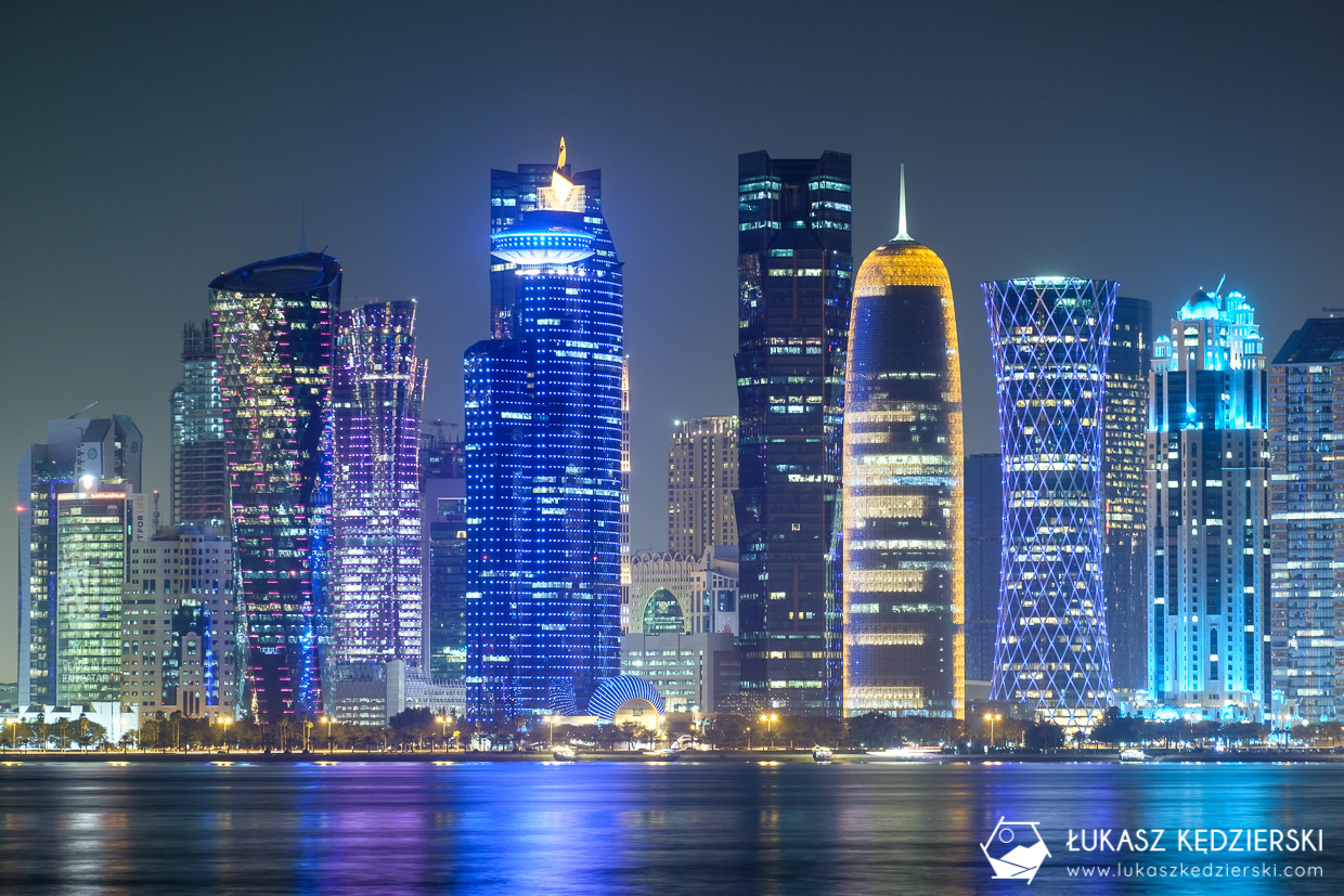 katar doha skyline night photos doha skyline zdjęcia nocne zdjęcia