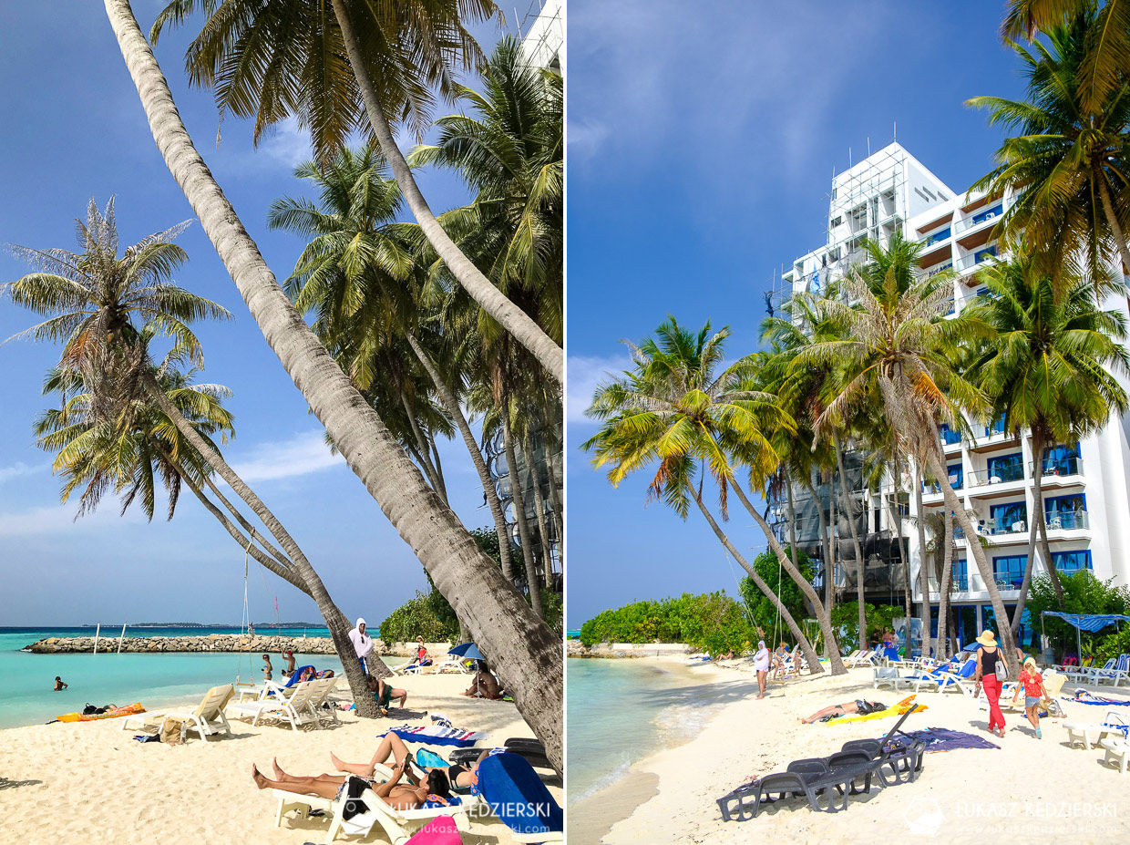 malediwy maafushi lokalna wyspa plaża bikini beach