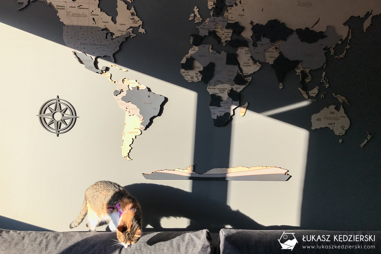 drewniana mapa świata 3d LosokaWood